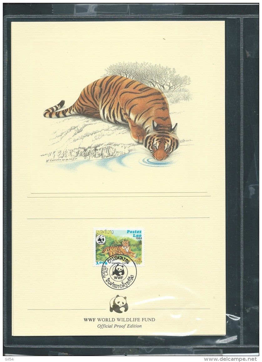 dossier wwf complet -  le  tigre   (  poste lao   )  ( voir les scans ) -(  1984 ) - fab 71