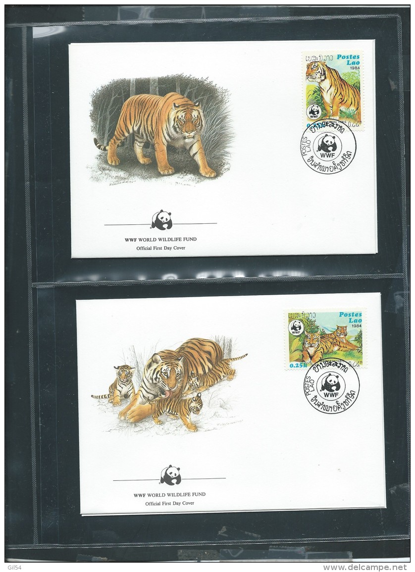 dossier wwf complet -  le  tigre   (  poste lao   )  ( voir les scans ) -(  1984 ) - fab 71