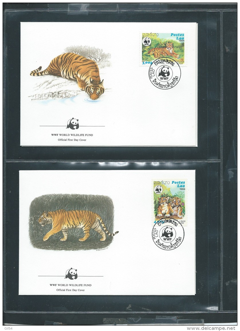 dossier wwf complet -  le  tigre   (  poste lao   )  ( voir les scans ) -(  1984 ) - fab 71