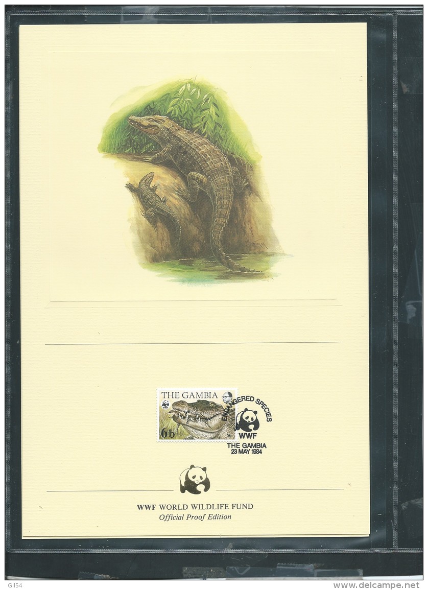 Dossier Wwf Complet - Le Crocodile Du Nil  ( Gambie  )  ( Voir Les Scans ) -(  1984 ) - Fab 74 - Gambie (1965-...)