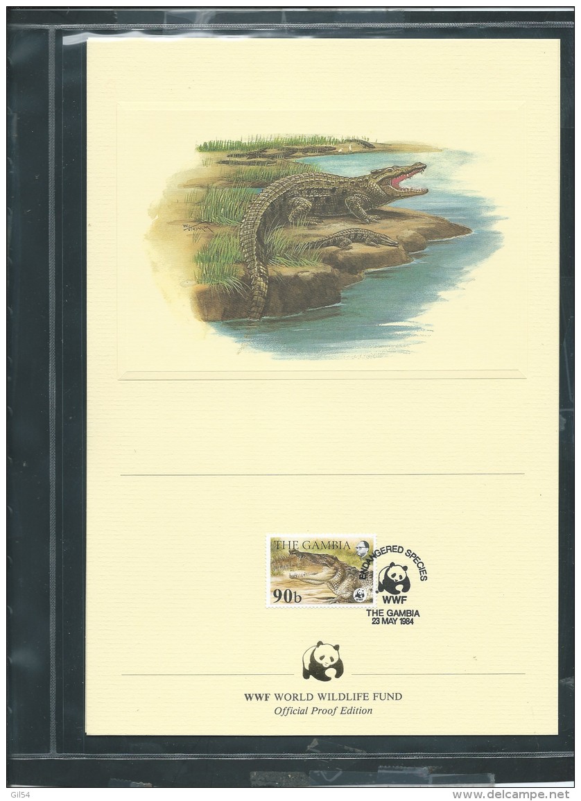 dossier wwf complet - le crocodile du nil  ( Gambie  )  ( voir les scans ) -(  1984 ) - fab 74
