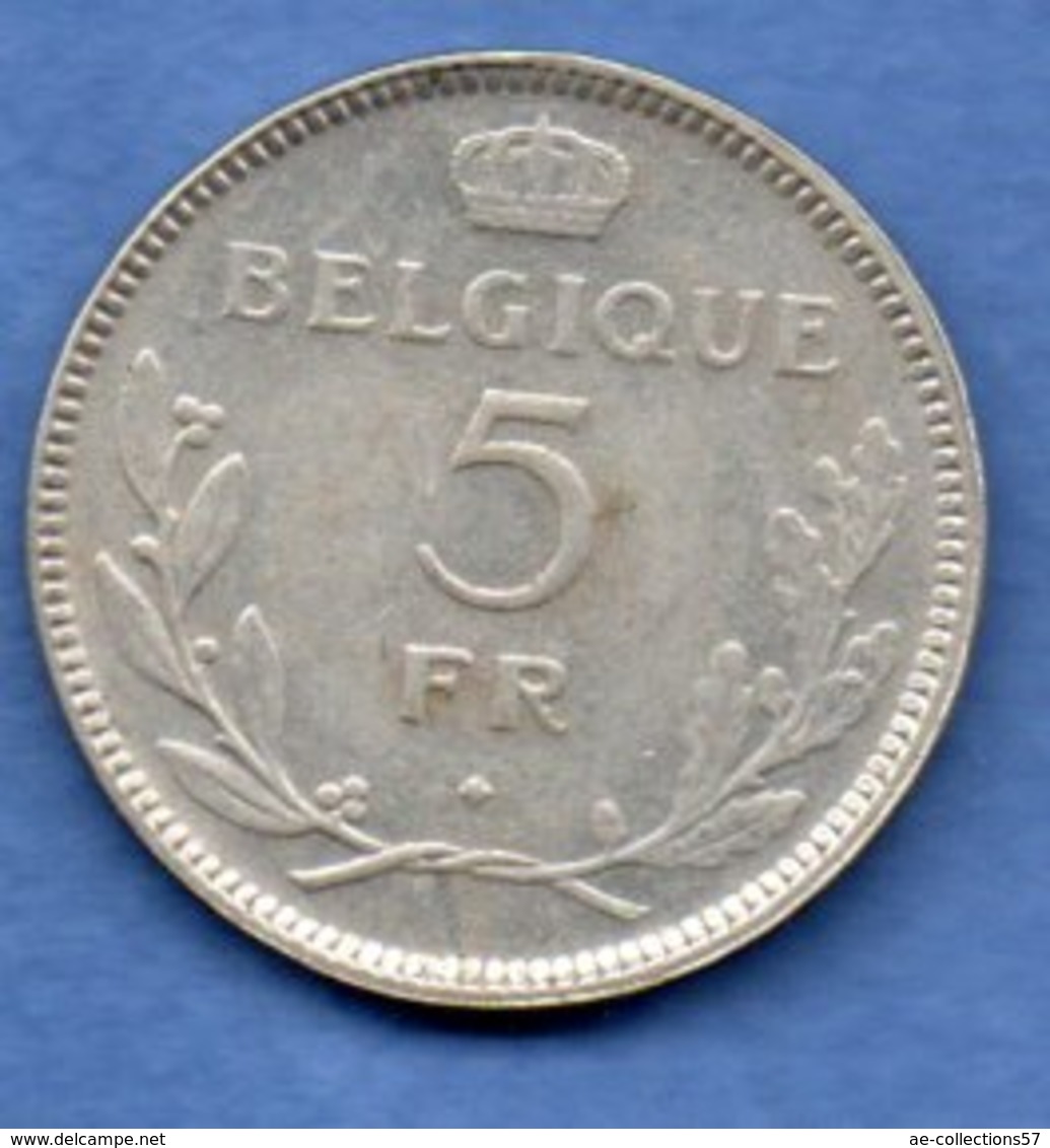 Belgique  - 5 Francs 1936 - Km # 108.1   état  TB+ - 5 Francs