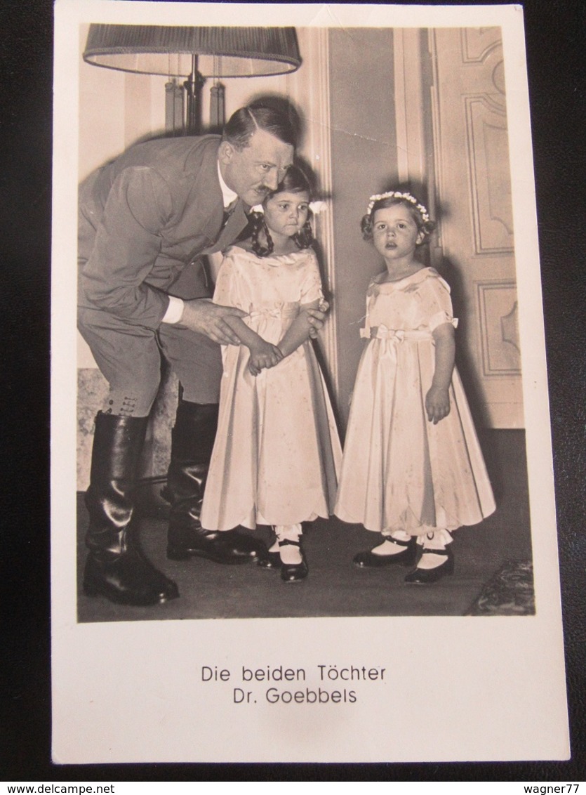 Postkarte Postcard Propaganda Hitler - Töchter Goebbels - Photo Hoffmann - Briefe U. Dokumente