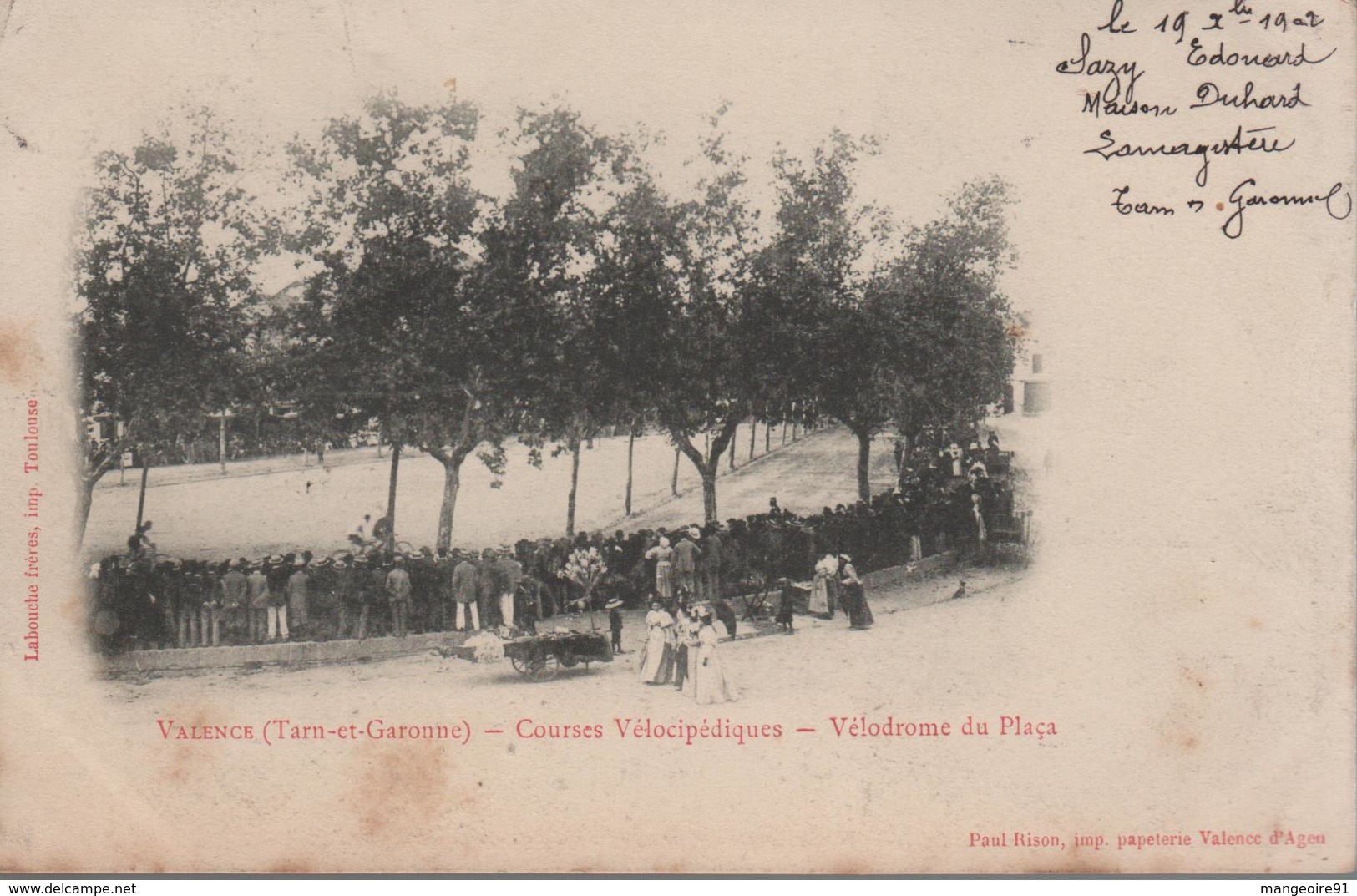 CPA 26 VALENCE Les Courses Vélocipédiques, Vélodrome Du Plaça - Année 1902 - Valence