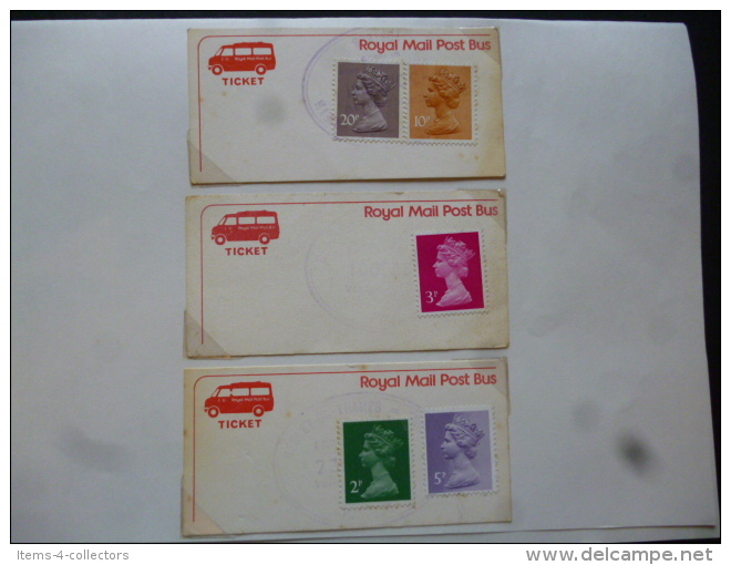 GREAT BRITAIN [UK] 3 ROYAL MAIL POST BUS TICKETS - Bus
