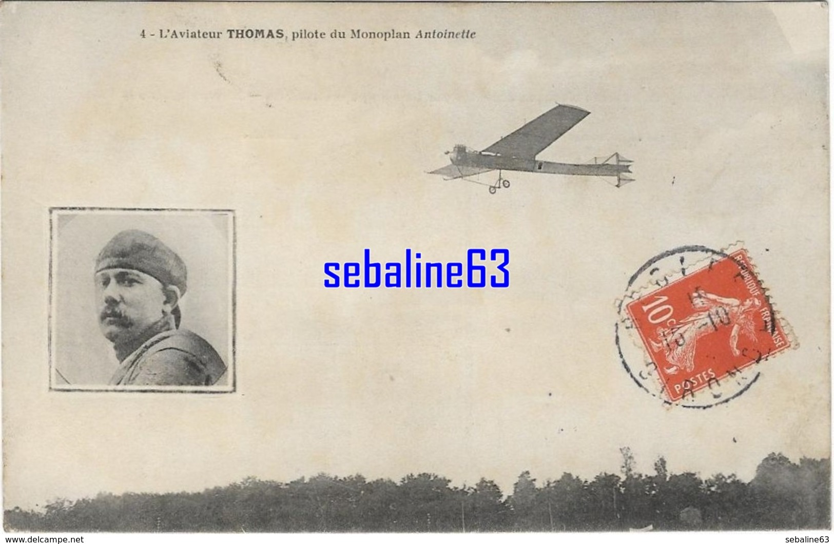 L'aviateur Thomas Pilote Du Monoplan Antoinette - Aviateurs