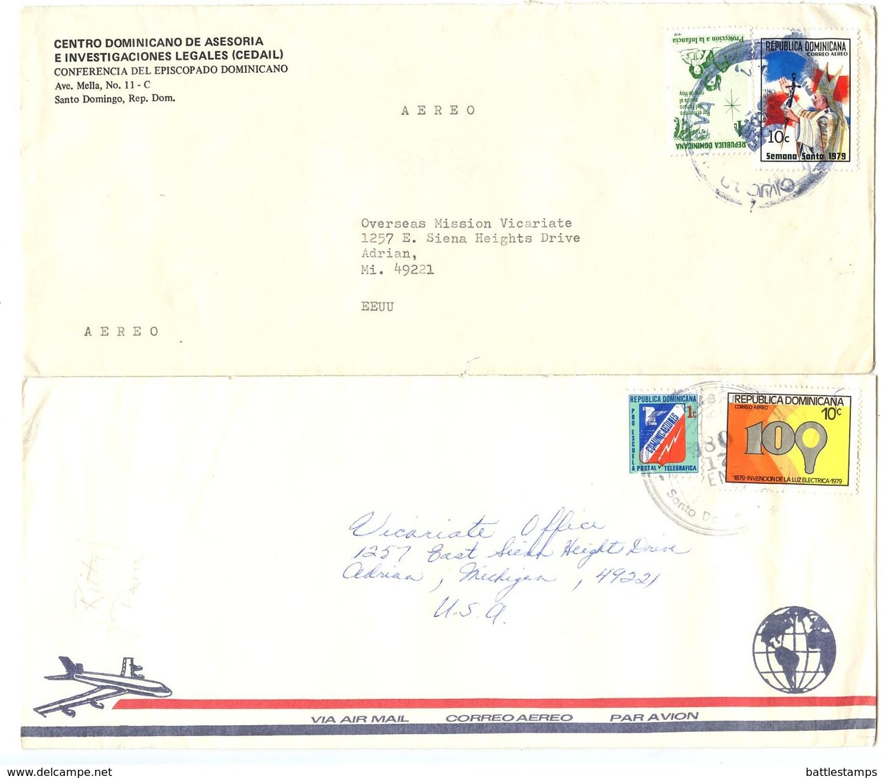 Dominican Republic 1970‘s-80‘s 3 Airmail Covers Santo Domingo & San José De Ocoa - Dominican Republic