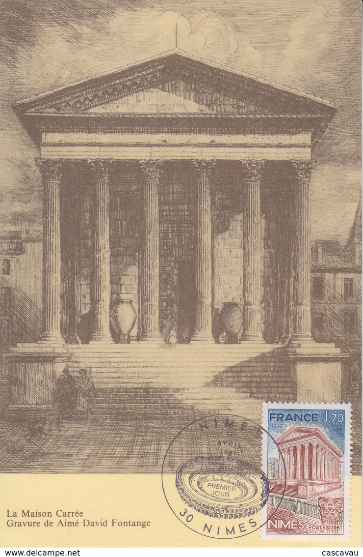 Carte  Maximum  1er  Jour    FRANCE   La  MAISON  CARREE    NIMES    1981 - 1980-1989