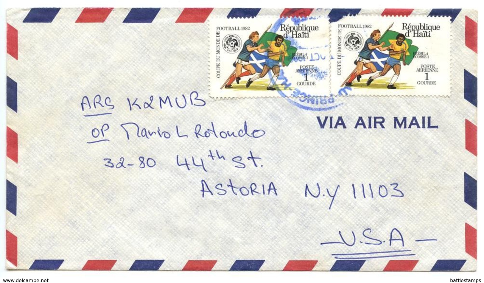 Haiti 1980‘s Airmail Cover Port-au-Prince To U.S. W/ World Cup Soccer Stamp - Haiti