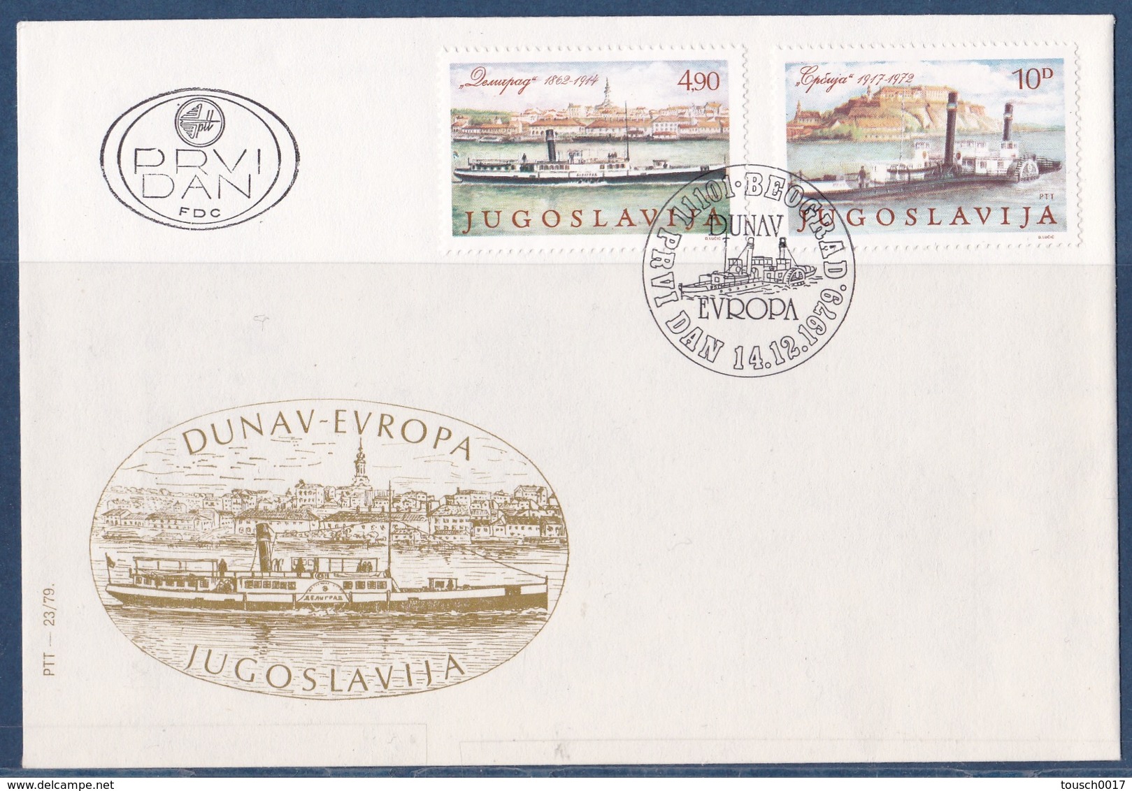 FDC Yougoslavie 1979 Europa Bateaux Danube ... - FDC