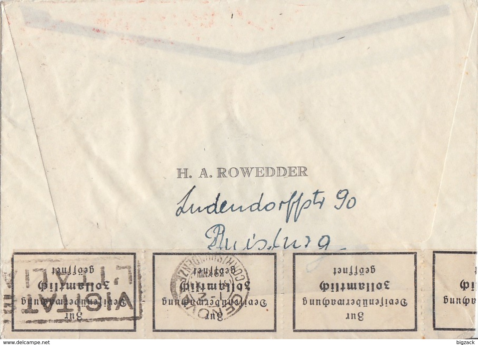 DR Brief Mif Minr.2x 702,711 Duisburg 23.10.39 Gel. Nach Italien Devisenkontrolle - Briefe U. Dokumente