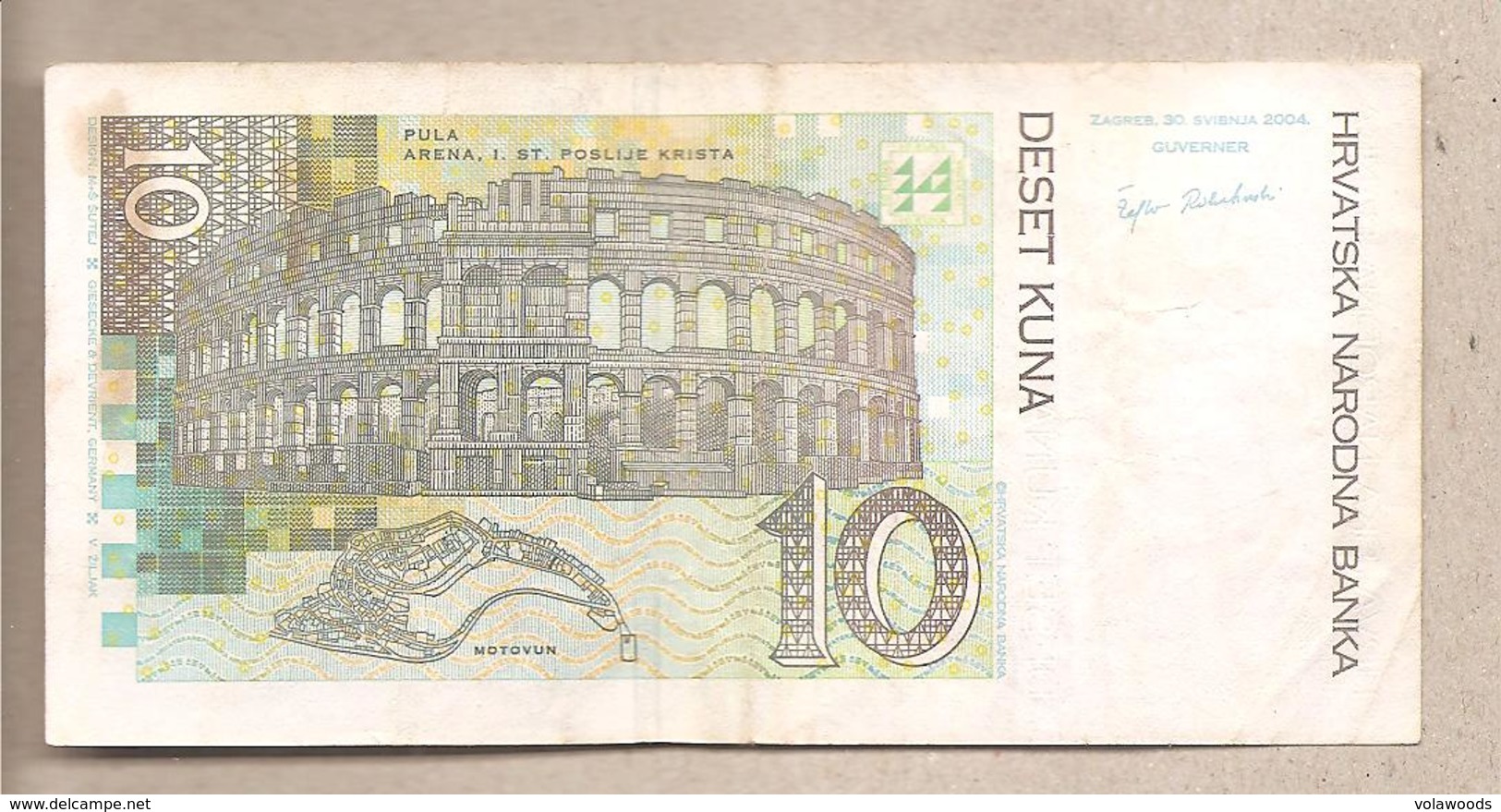 Croazia - Banconota Circolata Da 10 Kuna "10 Years National Bank" P-43 - 2004 - Croazia