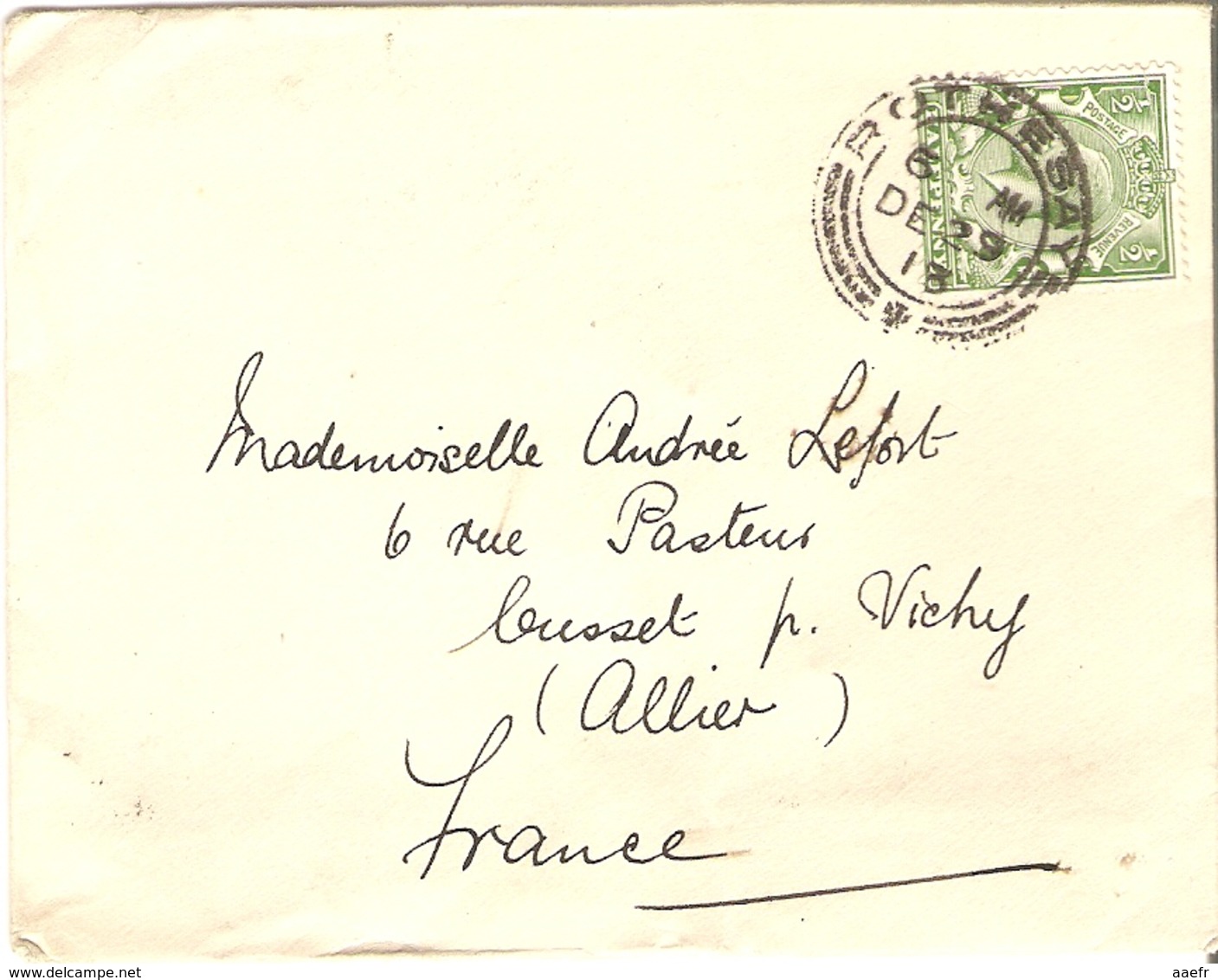 Grande-Bretagne 1913 - Enveloppe De Rothesay, Ecosse à Cusset, France - Cachet De Réception - Lettres & Documents