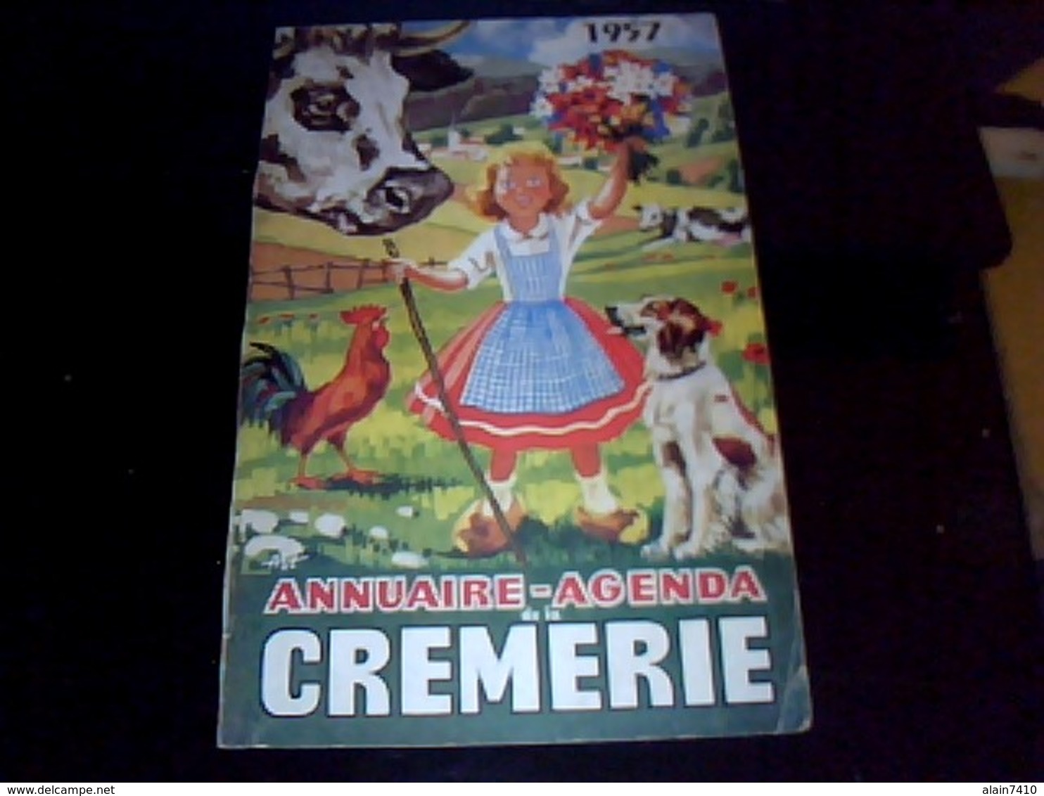 Publicitee 1 Volet De  La Couverture   Cartonee De L'annuaire Agenda   De La Cremerie 1954  Avec Pub  Cafe Paolo - Dépliants Touristiques