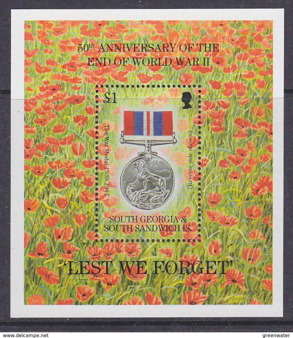 South Georgia 1995 50th Anniversary End Of World War II M/s ** Mnh (39501) - Zuid-Georgia