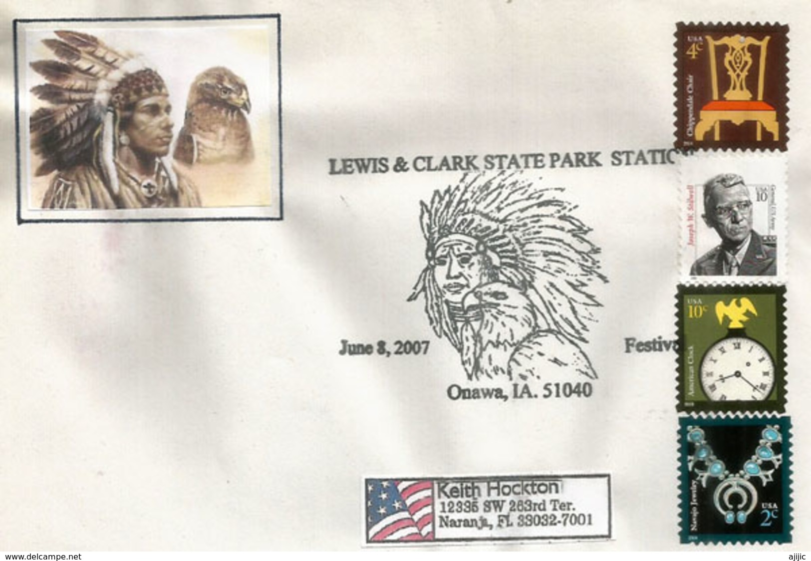 Iowa People, Tribu D'Indiens D'Iowa, Enveloppe Souvenir 2007 - Indiens D'Amérique