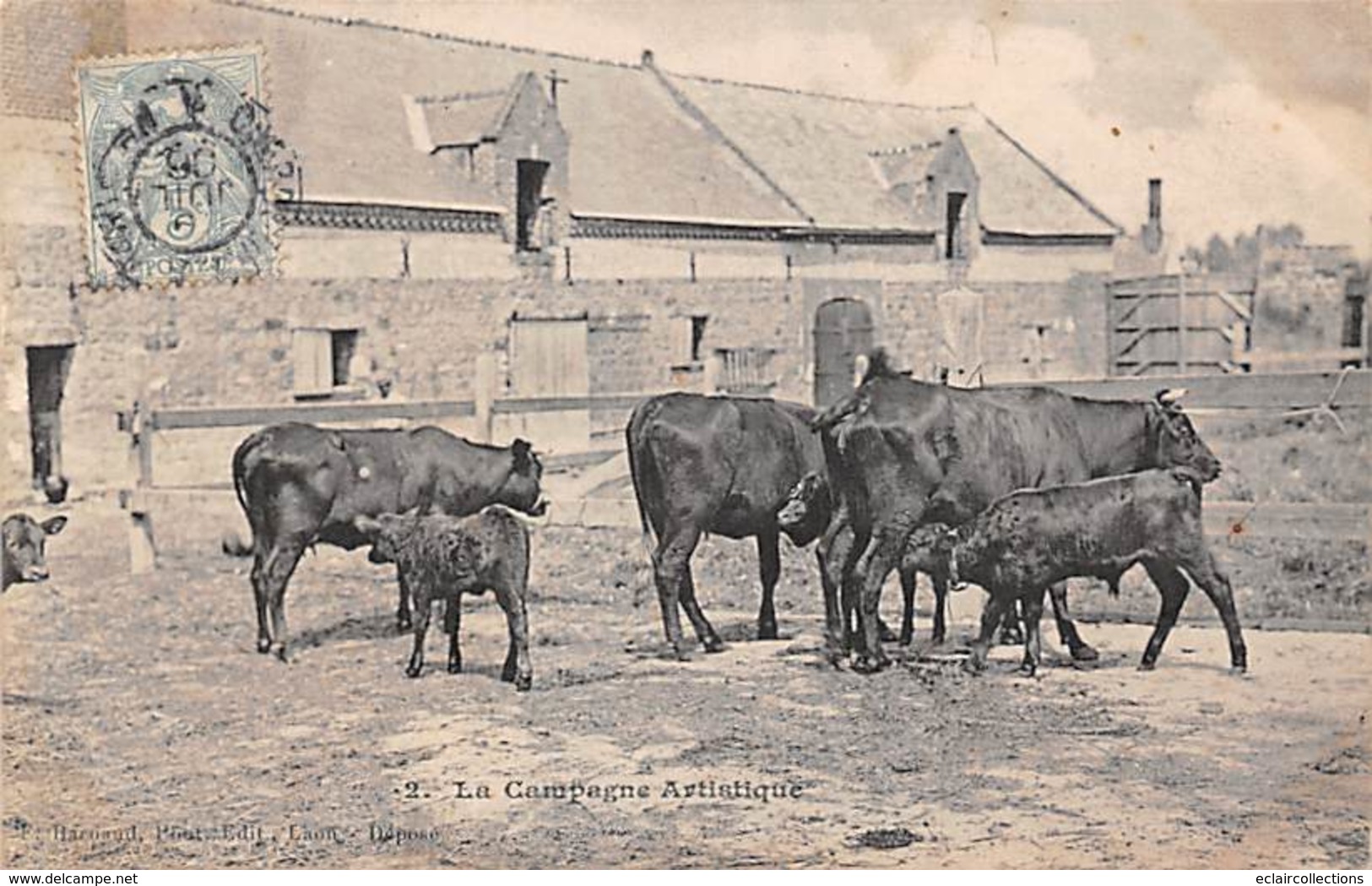 Non Localisée       02     Éditeur De Laon  La Campagne Artistique  Vaches      (voir Scan) - Sonstige & Ohne Zuordnung