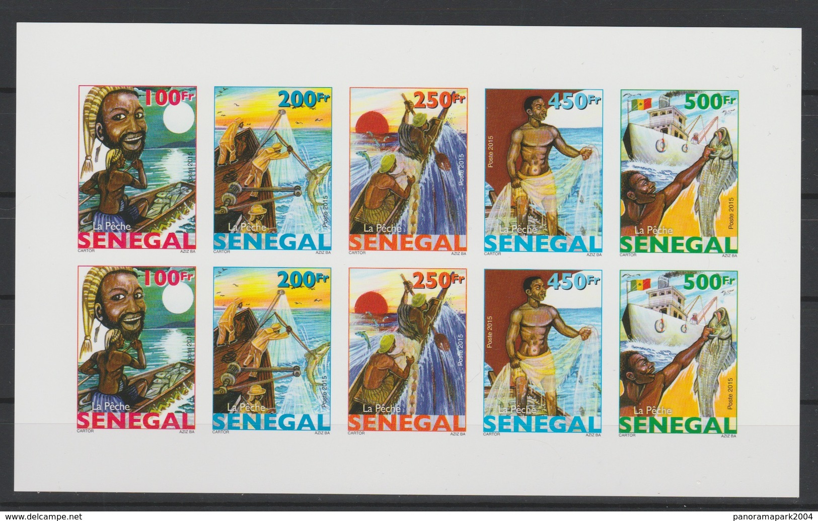 Sénégal 2015 EPREUVE DE LUXE PROOF Mini-sheet Kleinbogen Evolution De La Pêche Fischfang Fishing Fauna Fisch Poissons - Senegal (1960-...)