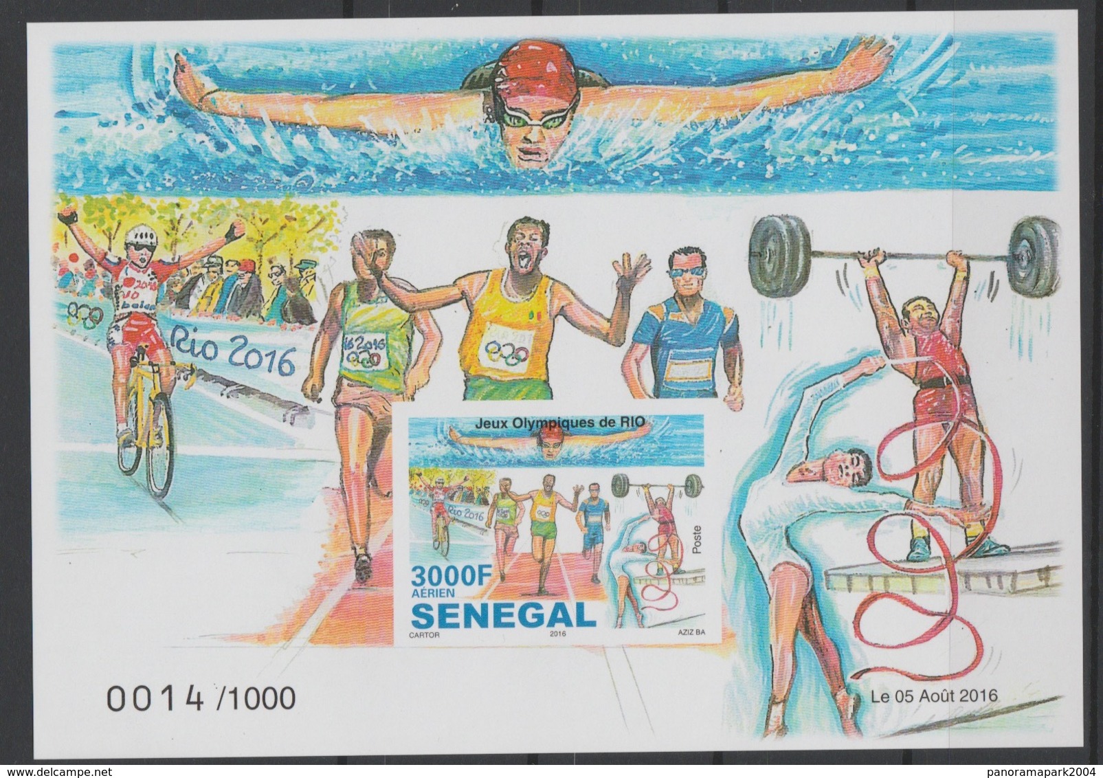 Sénégal 2016 IMPERF NON DENTELE Jeux Olympiques Olympic Games Olympia Rio De Janeiro - Sommer 2016: Rio De Janeiro