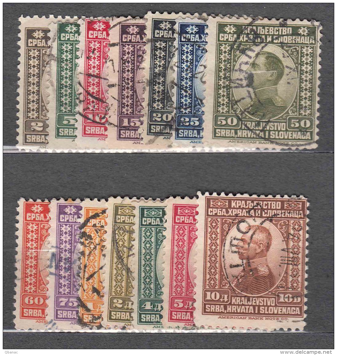 Yugoslavia Kingdom King Peter I And Alexander 1921 Mi#145-158 Used - Usados