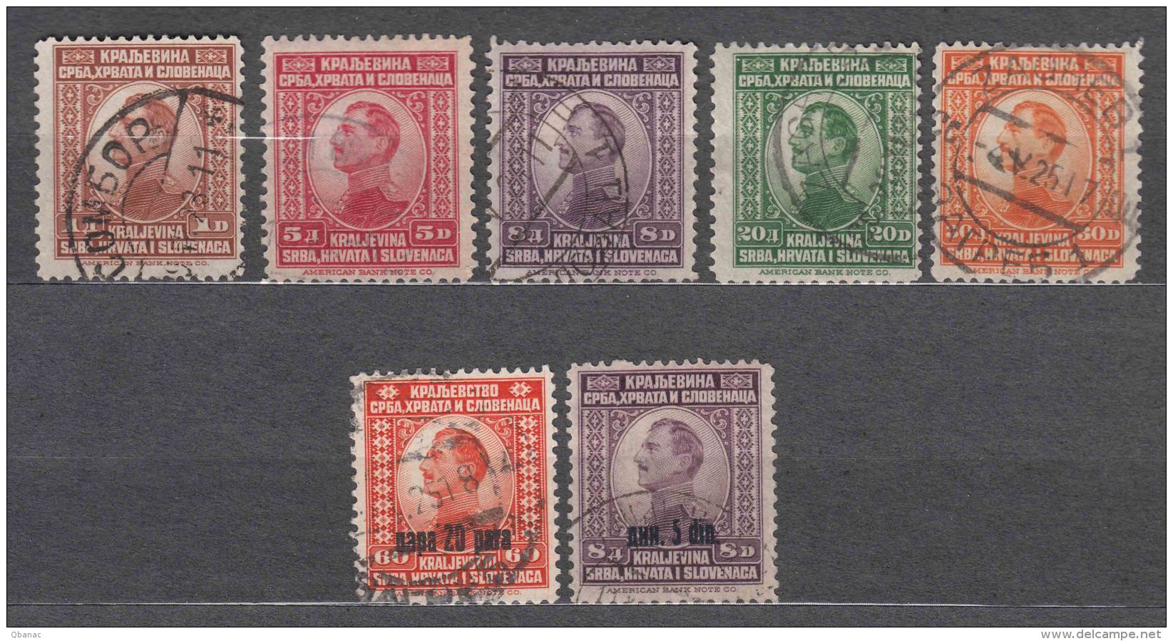 Yugoslavia Kingdom 1923/4 Mi#169-175 Used - Gebraucht