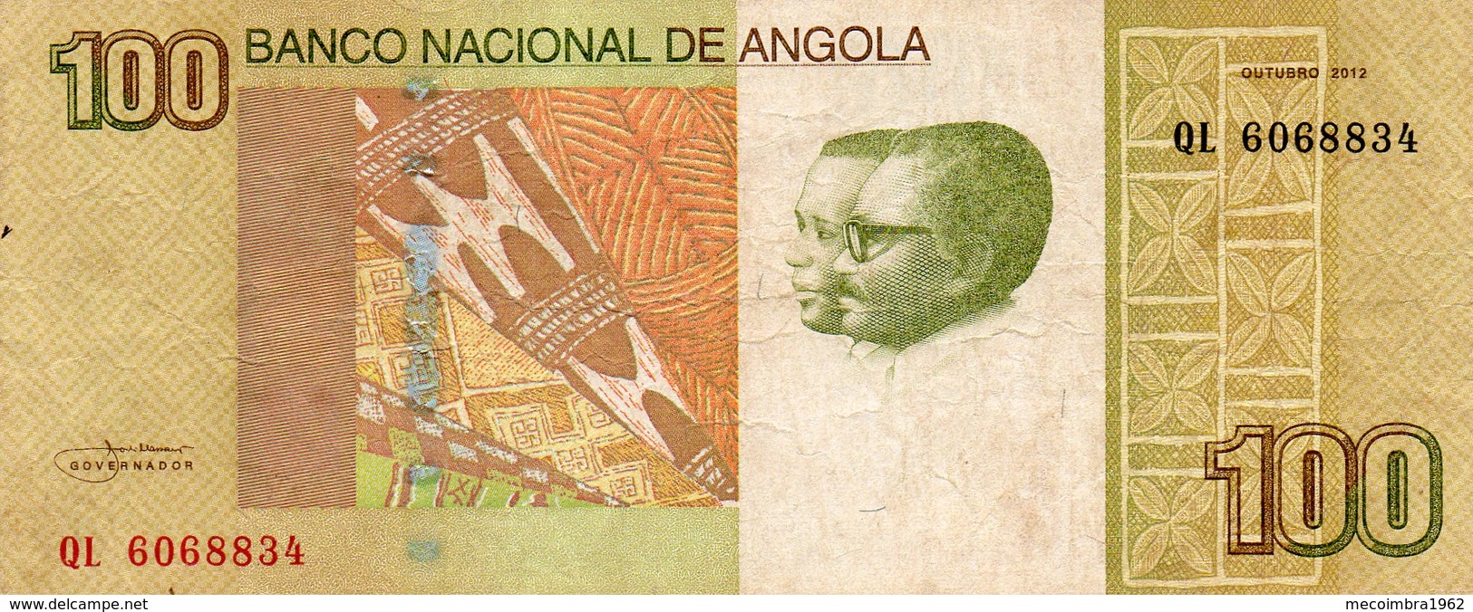 Angola Belhete  De 100 Kwanzas 2012 - Angola