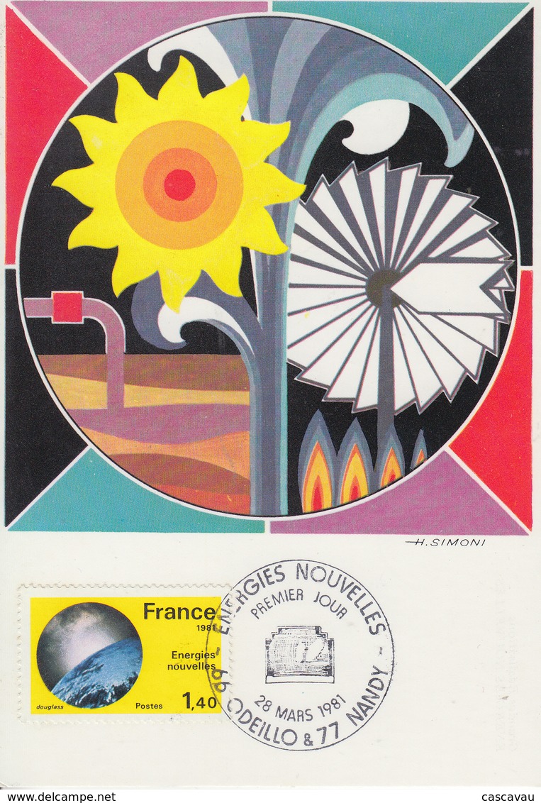 Carte Maximum  1er  Jour   FRANCE   ENERGIES  NOUVELLES      ODEILLO  Et  NANDY    1981 - 1980-1989