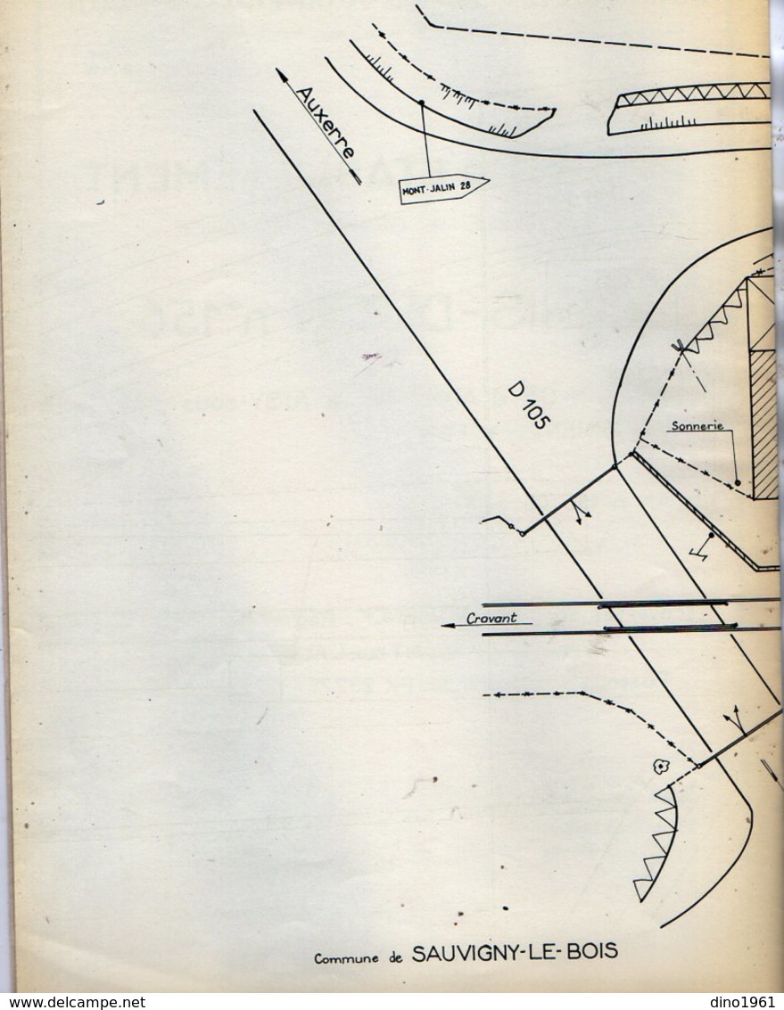 VP12.752 - PARIS - Plan - S.N.C.F - Projet D'Etablissement Du Cable à Grande Distance PARIS - DIJON - AUXERRE à AISY ... - Ferrovie