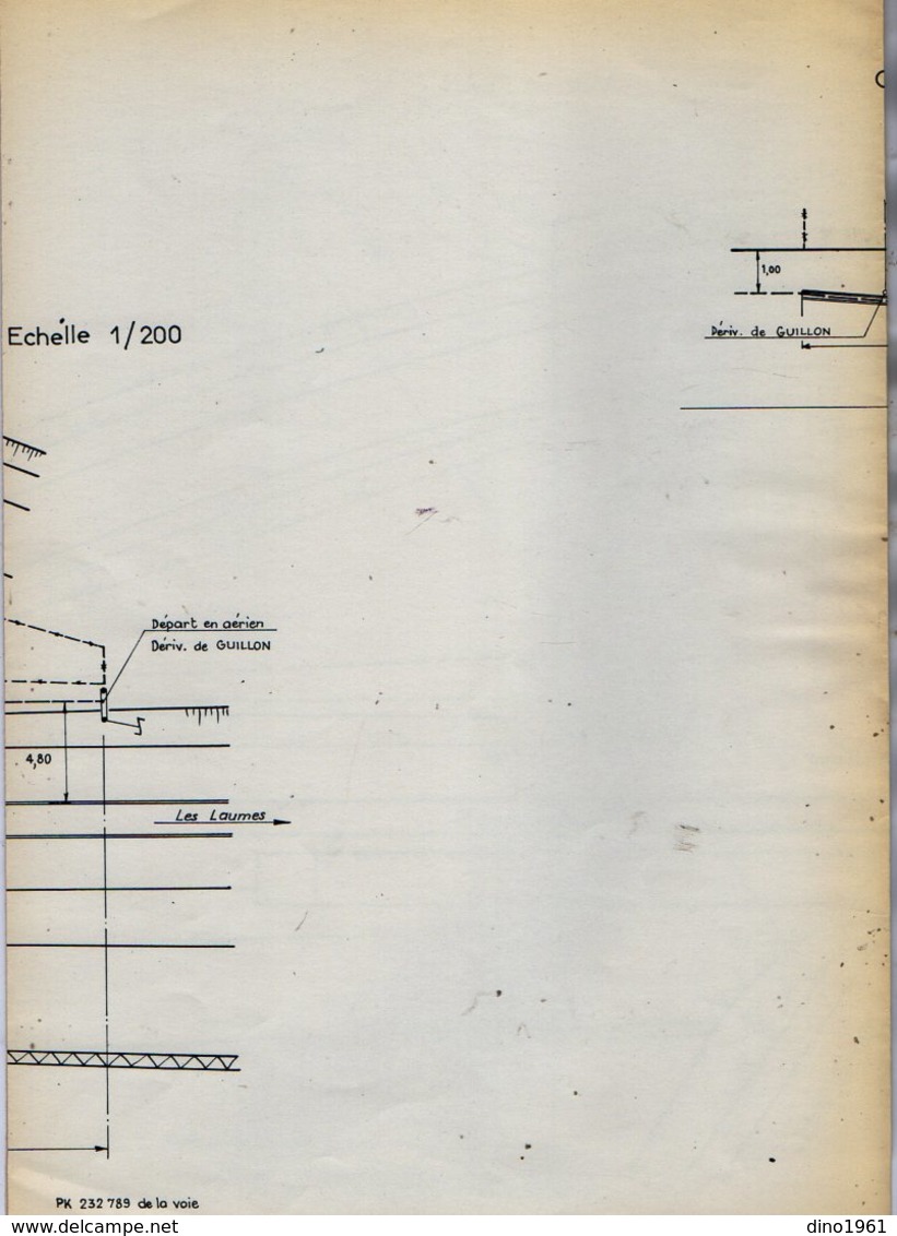 VP12.752 - PARIS - Plan - S.N.C.F - Projet D'Etablissement Du Cable à Grande Distance PARIS - DIJON - AUXERRE à AISY ... - Ferrovie