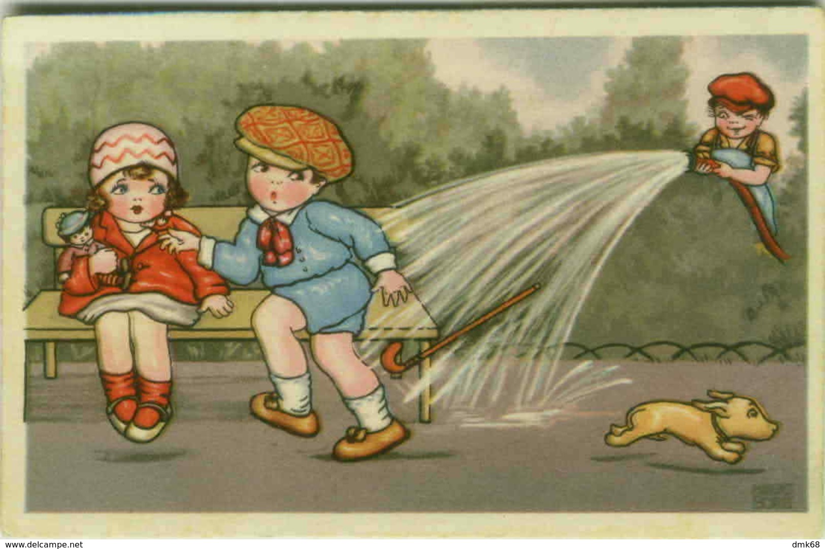 M. BORISS SIGNED POSTCARD 1920s - CHILDREN ON THE BENCH - EDIT AMAG 0335 (516) - Boriss, Margret