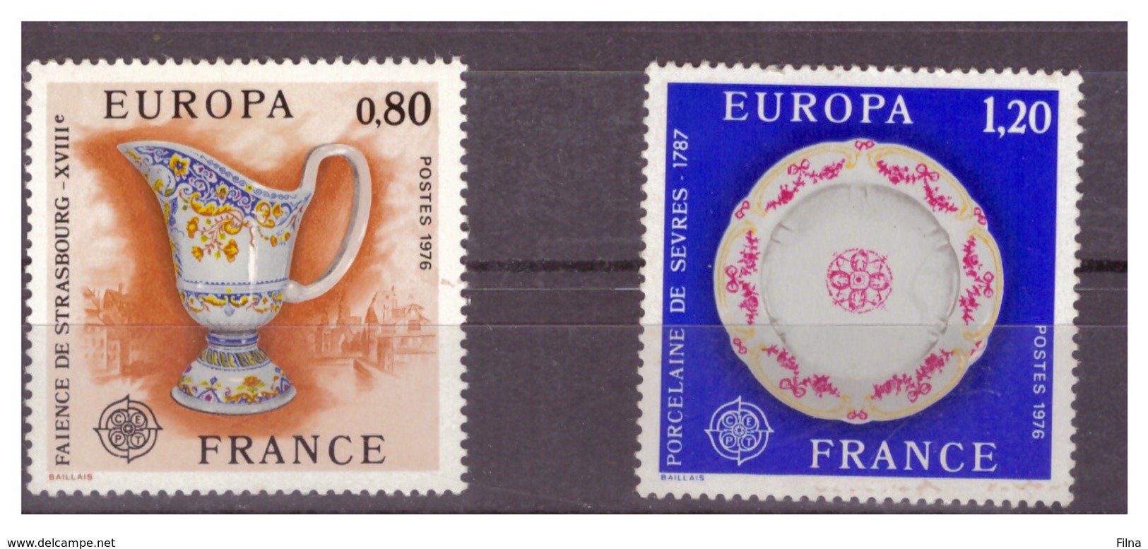 FRANCIA - 1976 - EUROPA. ARTIGIANATO, PORCELLANE. SERIE COMPLETA. MNH** - Nuovi