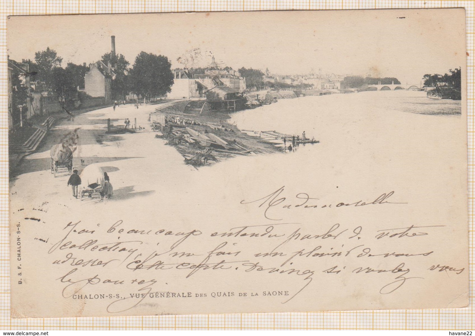 8AK1736 CHALON SUR SAONE VUE GENERALE LES QUAIS DE LA SAONE Précurseur 2 SCANS - Chalon Sur Saone