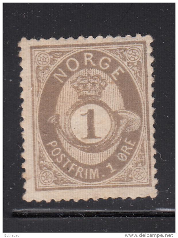 Norway 1877-78 MH Scott #22 1s Post Horn And Crown - Unused Stamps