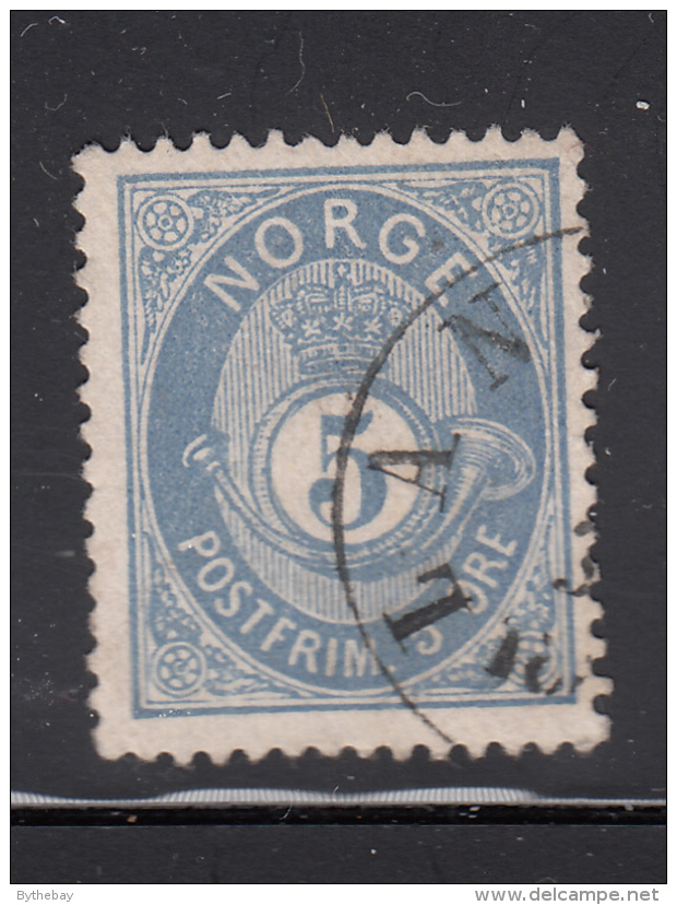 Norway 1877-78 Used Scott #24 5s Post Horn And Crown - Oblitérés