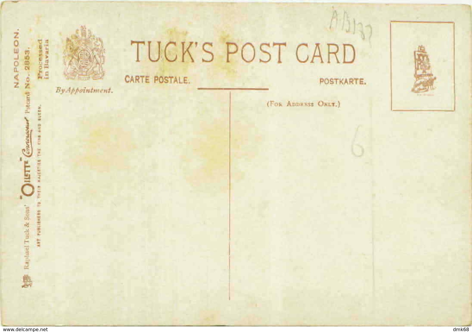 TUCK'S POSTCARD 1910s SIGNED BACHRACH-BAREE - NAPOLEON - N. 2853 (504) - Tuck, Raphael