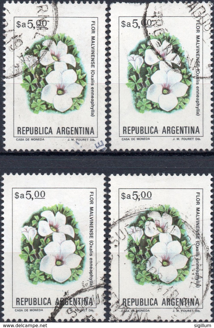 ARGENTINA 1983/1984 - FIORI - 4 VALORI USATI - Usati