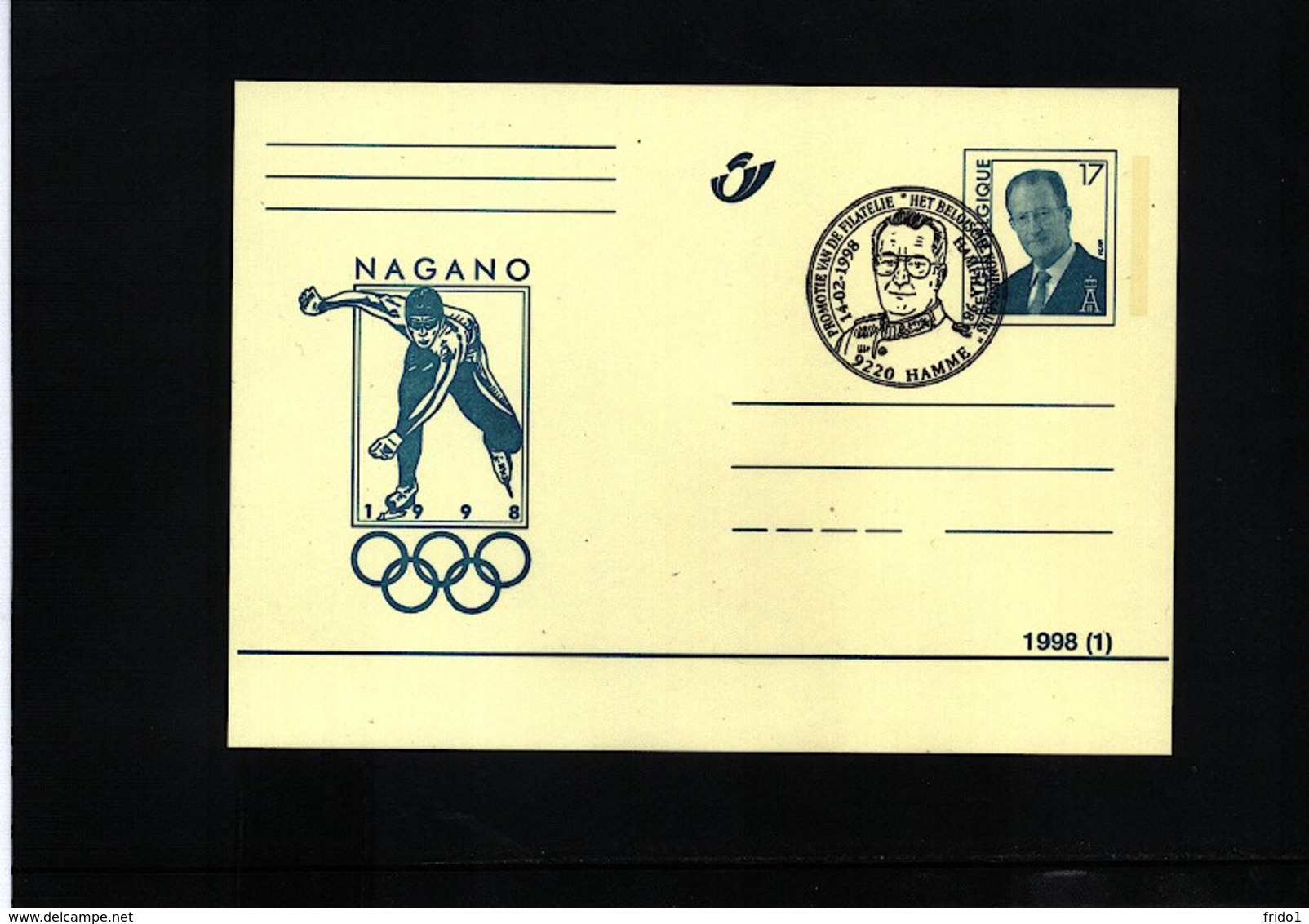 Belgium 1998 Olympic Games Nagano Interesting Postcard - Invierno 1998: Nagano