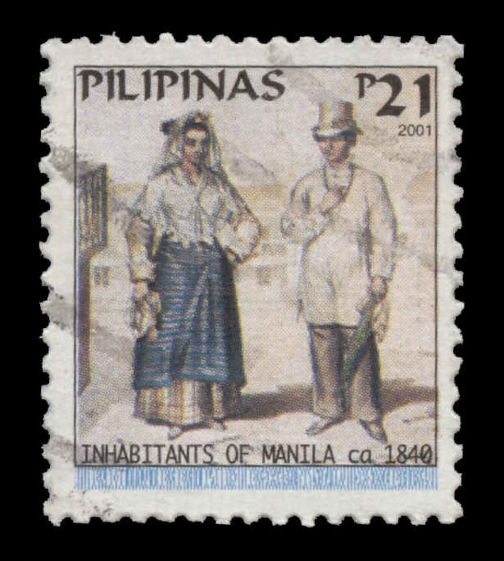 Philippines Scott #2763, 21p Multicolored (2001) Woman With Veil And Man With Brown Pants, Used - Philippines