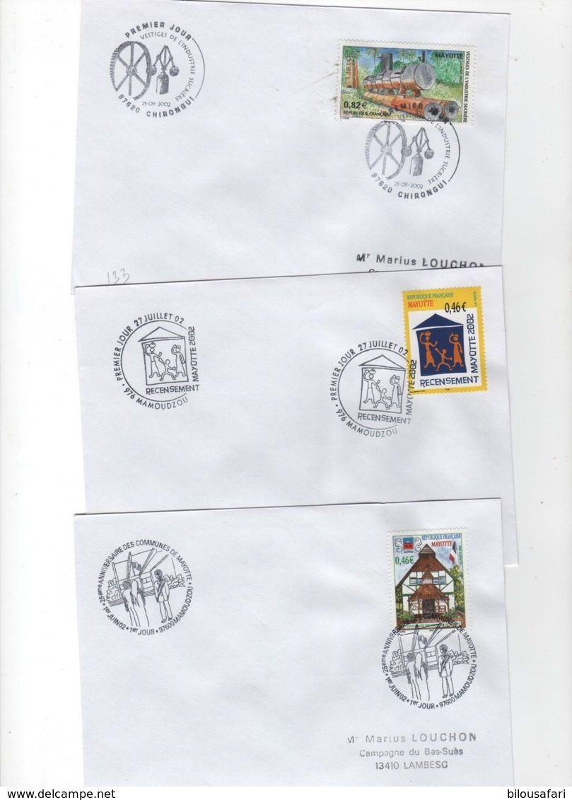 Mayotte   1997-2011 > Lot De 6 Lettres  1ier Jour ANNEE  -  N°128-129-130-131-132-133 - Covers & Documents