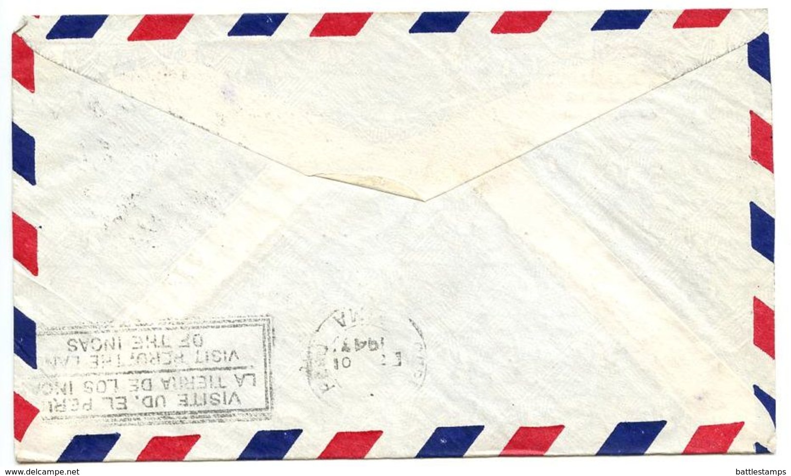 Peru 1949 Airmail Cover Puno To Clarks Summit PA W/ Scott C52 & C76 - Pérou