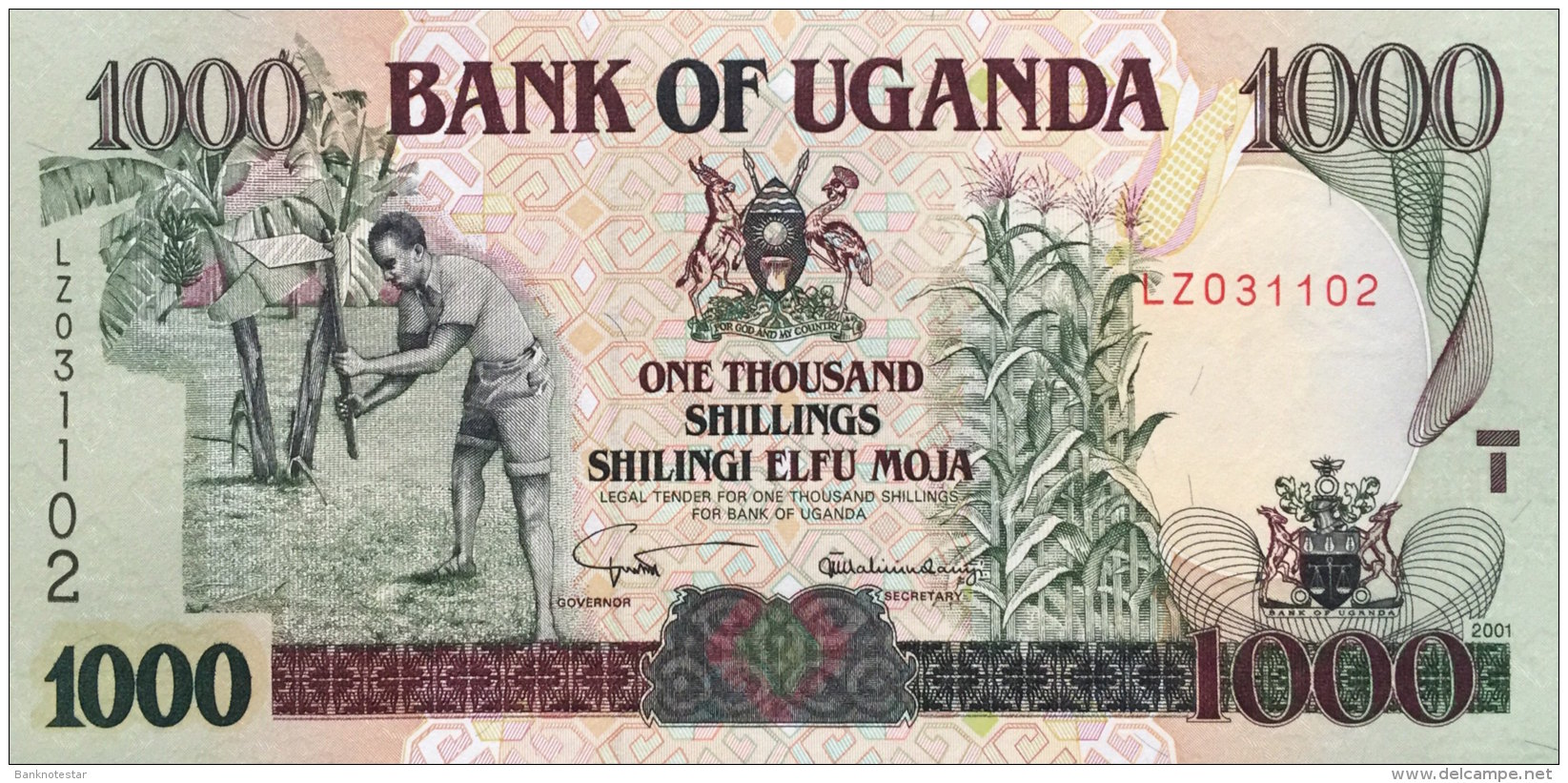 Uganda 1.000 Shillings, P-39A (2001) UNC - Uganda