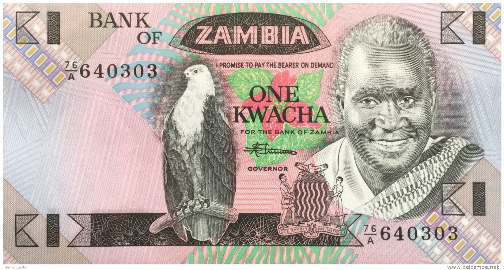 Zambia 1 Kwacha, P-23b (1980) UNC - Sambia