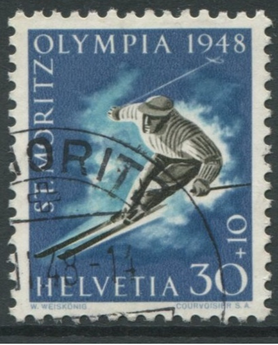 1940 - 30 Rp. Olympiade St. Moritz 1948 - 2. Auflage Auf Seltenem Papier - Used Stamps