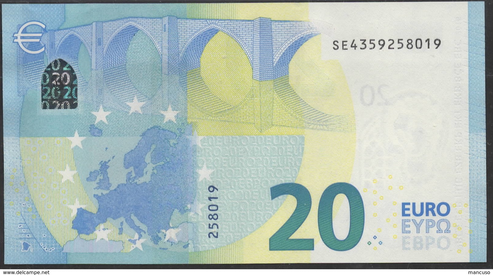 EURO 20  ITALIA SE S018  "35"  DRAGHI  UNC - 20 Euro