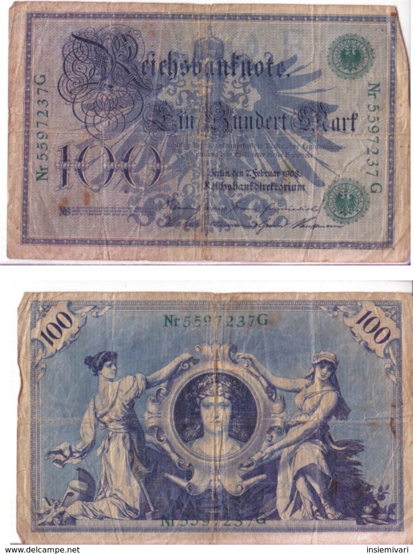 *BANCONOTA DA 100 MARCHI - GERMANIA - 1908 - 100 Mark