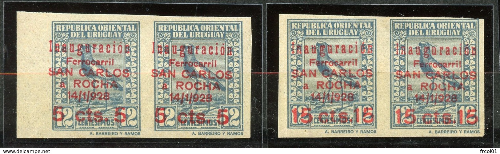 Uruguay, Yvert 341&343 Paires Non Perforées, Scott 346&348 Imperforated Pairs, MNH - Uruguay