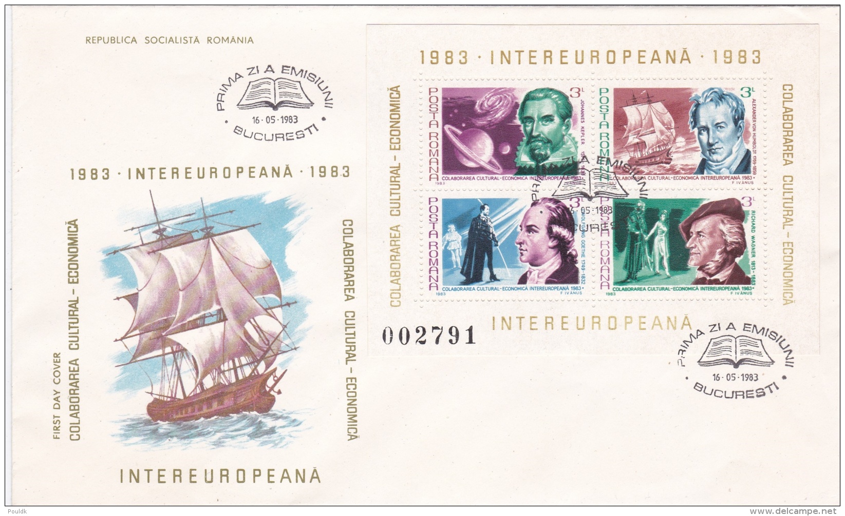 Romania FDC 1983 Intereuropana Souvenir Sheet  (LAR8-7) - FDC