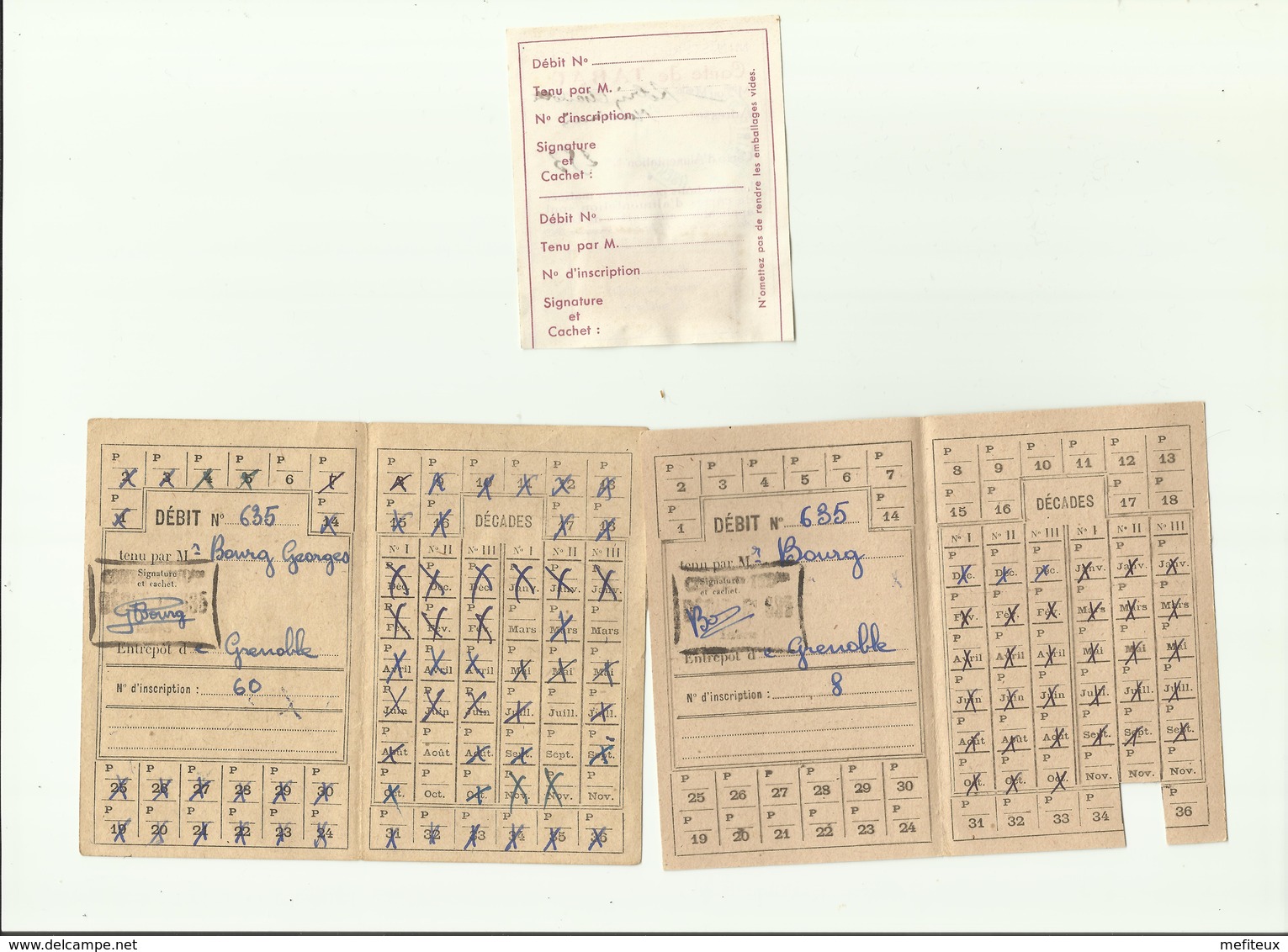 Carte Tabac Fiscal Entr'aide Française 1943 - 1945 (cote = 380€) - Autres & Non Classés