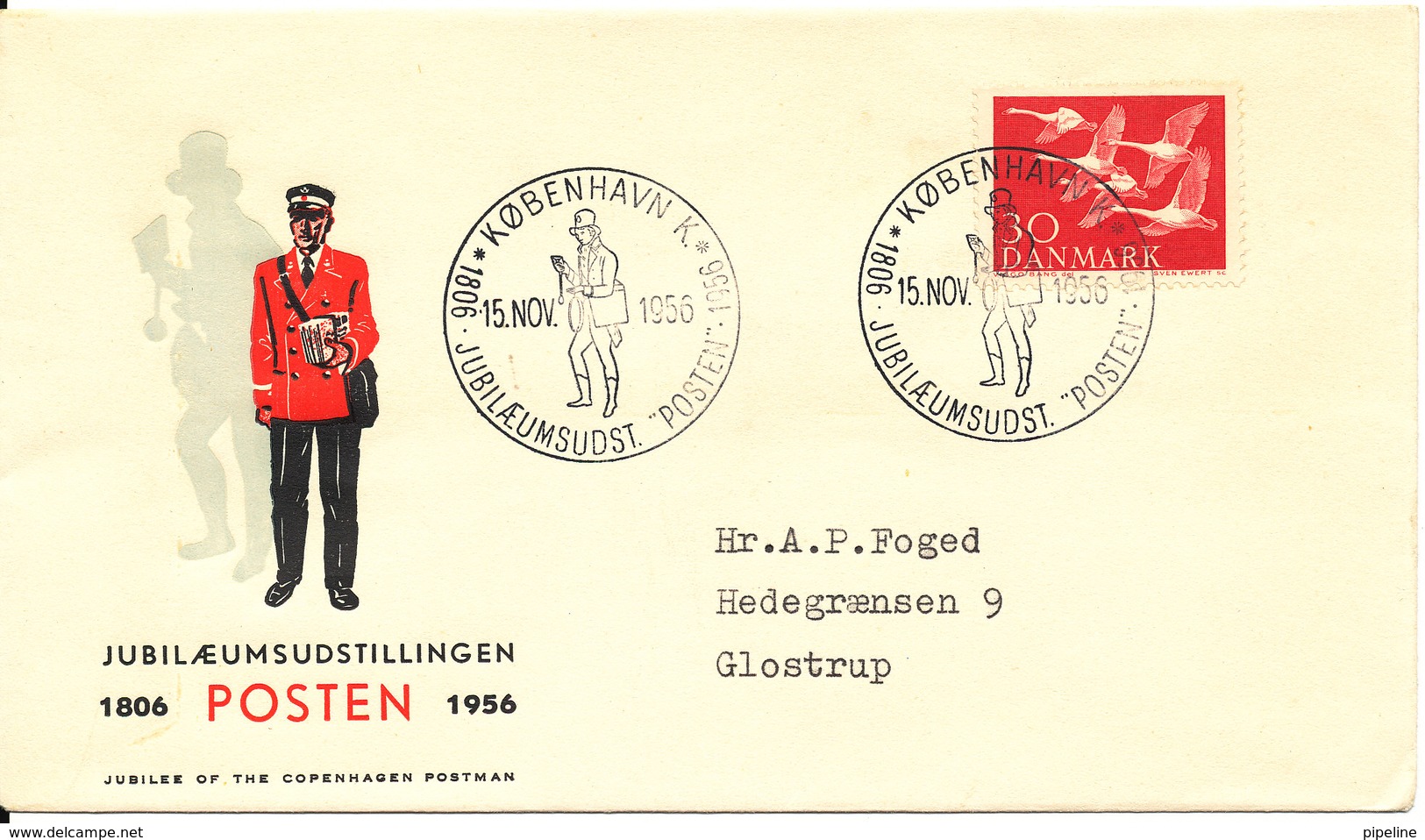 Denmark Cover Stamp Exhibition POSTEN Copenhagen 15-11-1956 With Very Nice Cachet - Philatelic Exhibitions