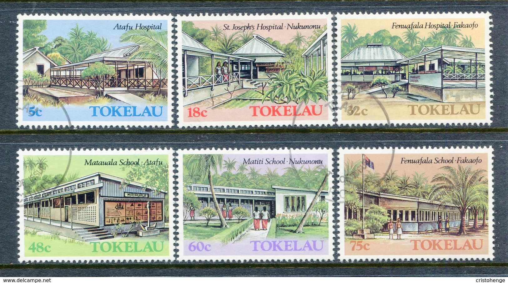 Tokelau 1985 Architecture - 2nd Issue - Hospitals And Schools Set Used (SG 130-135) - Tokelau